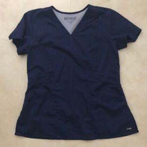 Navy Greys Anatomy scrub top